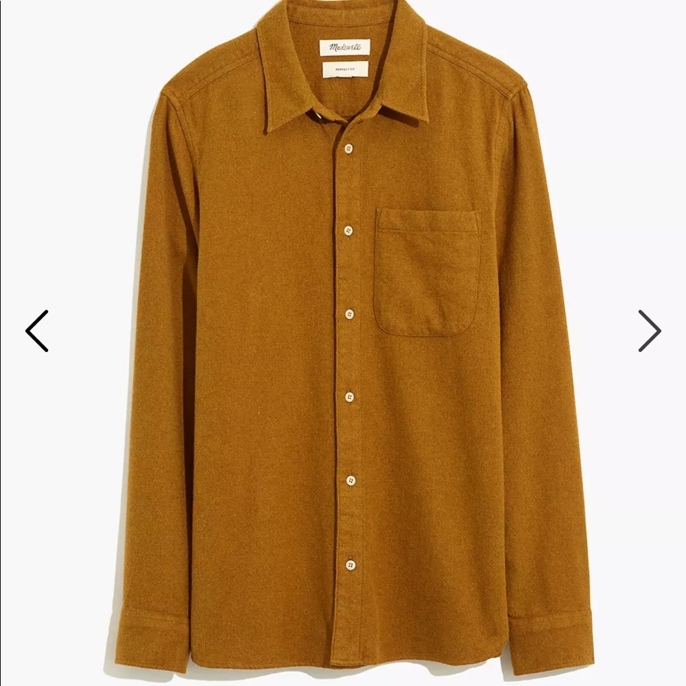 NWT Madewell Men’s Sunday Flannel in “Dried Cedar” color